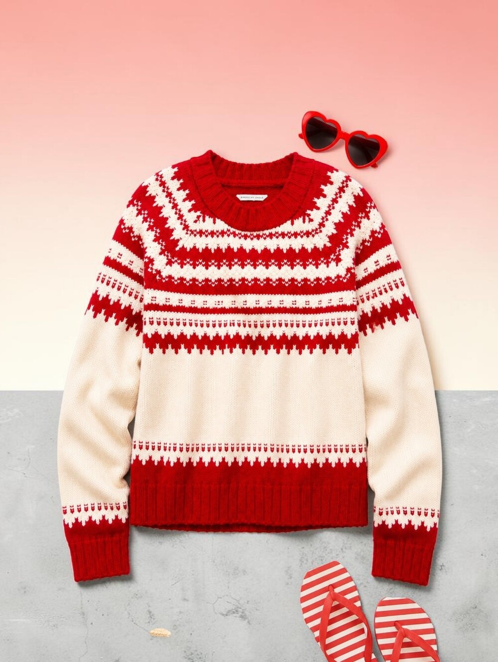 New! American Eagle Fair Isle Holiday Sweater size Large